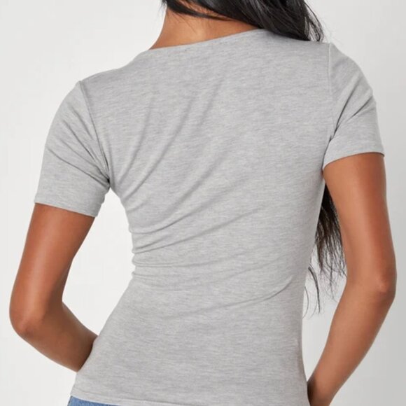 Lulus Heathered Gray Scoop Neck Top - Picture 2 of 2